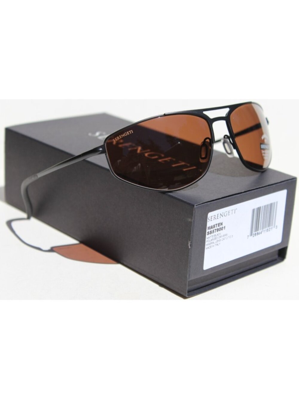 SERENGETI Masten POLARIZED Sunglasses Matte Black/Drivers NEW SS579001 Italy